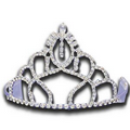 Tall Tiara w/ 3-Stone Dangle (4")